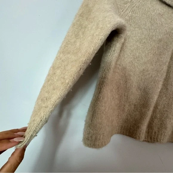 DeLoux 100% Imported Cashmere Cardigan 1950s Sweater Tan - Picture 9 of 13